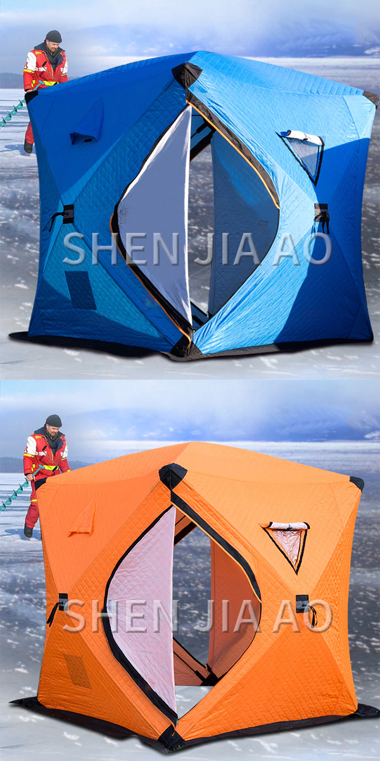 Cheap Goat Tents Outdoor Winter Fishing Tent Cotton warm and Thickened Cold proof multi person snow fishing house Easy to carry winter fishing   